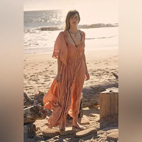 free people beach bliss maxi dress Free People Beach Bliss Maxi Dress - Summer Khaki